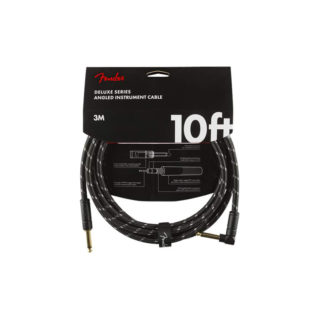 Fender Deluxe Series 10′ Instrument Cable Black Tweed Angled